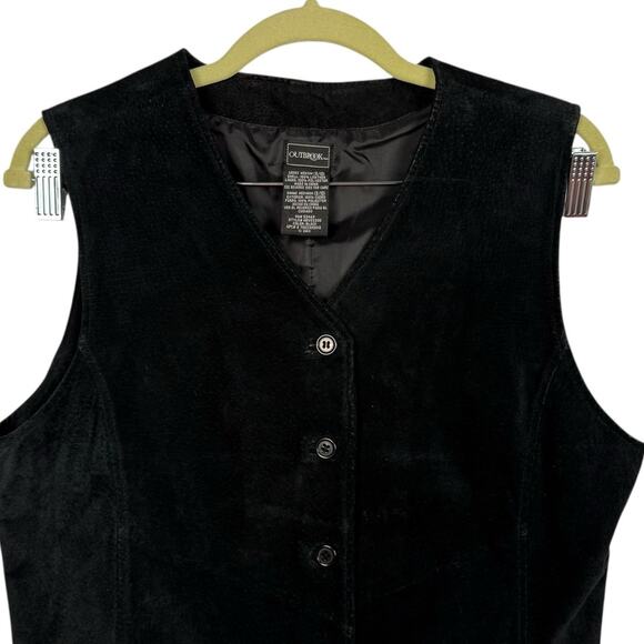 Outbrook Vintage Natural Suede Leather Button Up Vest Sz 8/10 Western Boho 90s - Picture 6 of 9